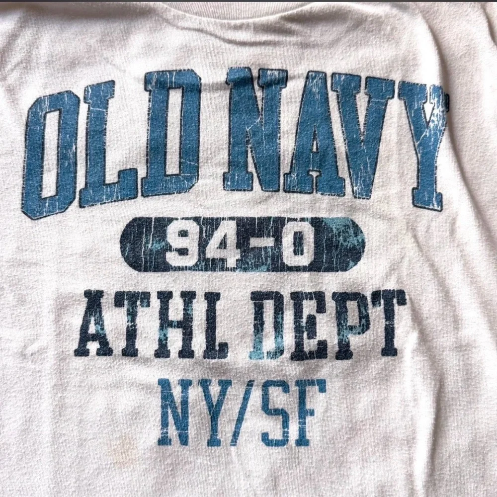 Old Navy Boys Graphic T-Shirt White Blue Size S (6-7)